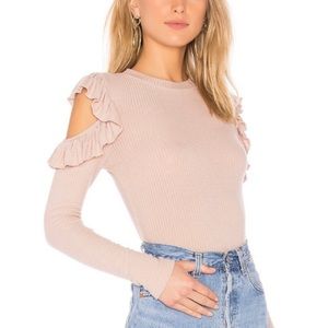 Tularosa Cold Shoulders Ruffled Top